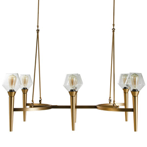 Kimbrell Metal Matte Antique Brass Chandelier | Gabriella White - SCH-175364