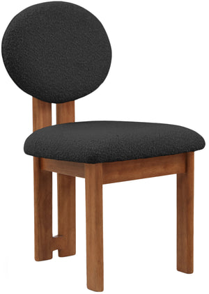 Napa Black Boucle Fabric Upholstered Dining Chair (Set of 2) | Meridian Furniture - 489Black-C