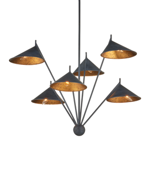 Serpa Medium Black Chandelier | Currey & Co - 9000-1441