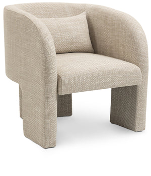 Sawyer Beige Weaved Fabric Upholstered Accent Chair | Meridian Furniture - 491Beige