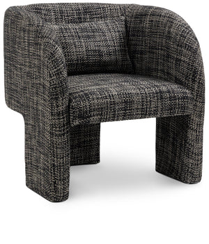 Sawyer Black Weaved Fabric Upholstered Accent Chair | Meridian Furniture - 491Black
