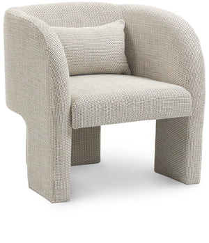 Sawyer Cream Weaved Fabric Upholstered Accent Chair | Meridian Furniture - 491Cream