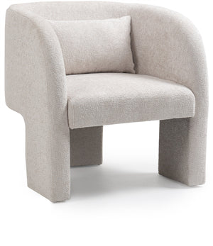 Sawyer Cream Chenille Fabric Upholstered Accent Chair | Meridian Furniture - 493Cream