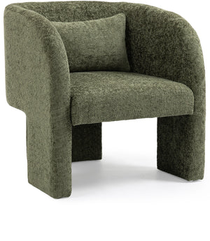 Sawyer Green Chenille Fabric Upholstered Accent Chair | Meridian Furniture - 493Green
