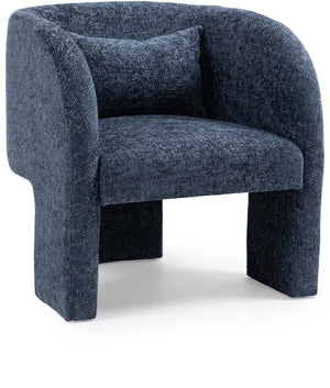 Sawyer Navy Chenille Fabric Upholstered Accent Chair | Meridian Furniture - 493Navy
