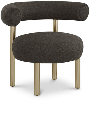 Bordeaux Brown Boucle Fabric Upholstered Accent Chair | Meridian Furniture - 494Brown