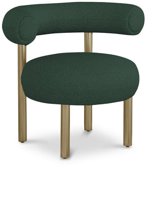 Bordeaux Green Boucle Fabric Upholstered Accent Chair | Meridian Furniture - 494Green