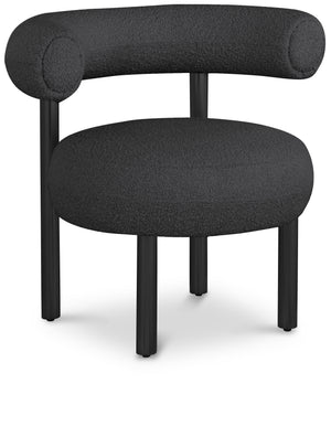 Bordeaux Black Boucle Fabric Upholstered Accent Chair | Meridian Furniture - 495Black