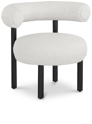 Bordeaux Cream Boucle Fabric Upholstered Accent Chair | Meridian Furniture - 495Cream