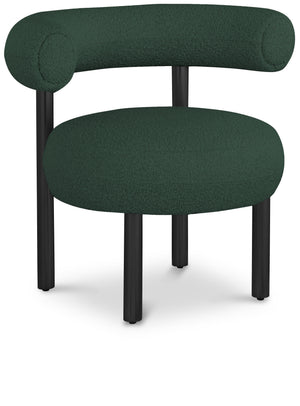 Bordeaux Green Boucle Fabric Upholstered Accent Chair | Meridian Furniture - 495Green