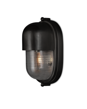 Maritime Black Outdoor Wall Sconce | Currey & Co - 5500-0050
