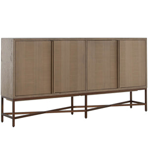 Carol Oak Wood Storage Sideboard - 2 Shelves, Light Natural Blonde | Gabriella White - SCH-175647