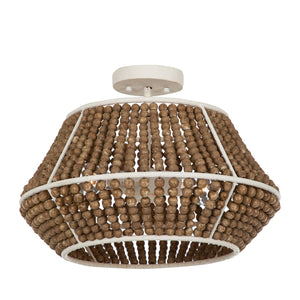 Gilmer Glass Plaster Beige Semi-Flush Mount | Gabriella White - SCH-170460