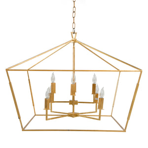 Adler Metal Vintage Gold Chandelier - 32.5 in. D x 26.5 in. H | Gabriella White - SCH-153425