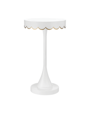 Enid White Accent Table | Currey & Co - 4000-0258