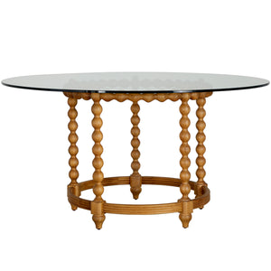 Gwen Wooden Glass Top Round Dining Table | Gabriella White - SCH-175803