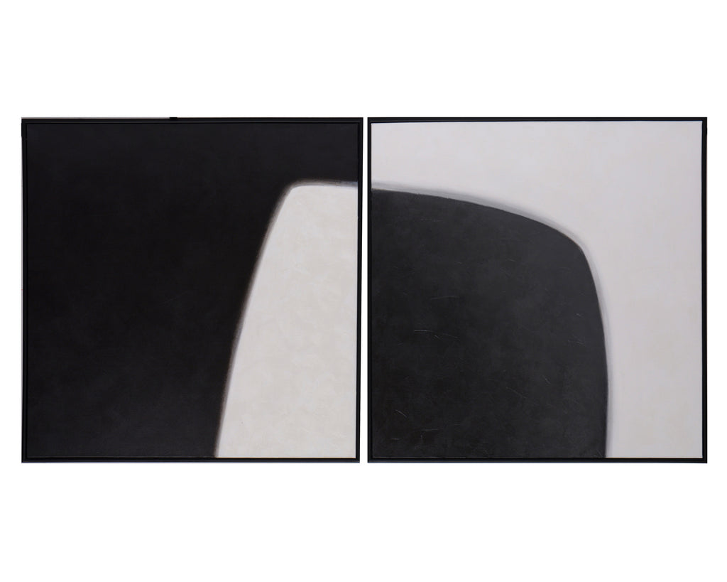 Double Cross (Set Of 2) - 48" X 48" - Black Floater Frame | Sunpan Furniture - A0271