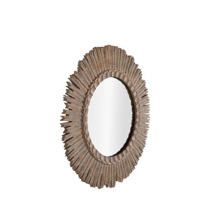 Ramona Circle Accent Mirror - Antique Textured Gold | Gabriella White - SCH-158210