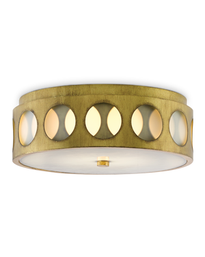 Currey & Co Go-Go Brass Flush Mount | 9999-0019