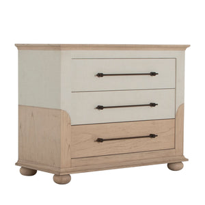 Crestine Mindi Wood Chest - 3 Drawers, White Raffia | Gabriella White - SCH-175605