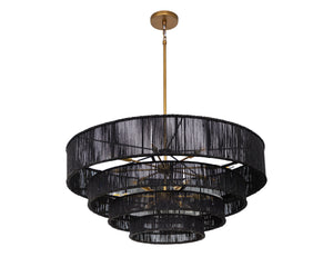 Lumina Chandelier - Black Jute | Sunpan Furniture - 111709