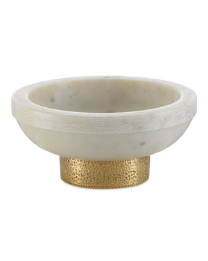 Currey & Co Valor Small White Marble Bowl | 1200-0169