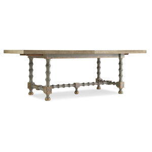 Ciao Bella 84in Trestle Table w/ 2-18in Leaves-Natural/Gray | Hooker Furniture - 5805-75200-85
