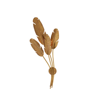 Currey & Co Tropical Brass Multi-Leaf Wall Sconce | 5000-0128