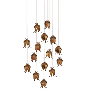 Currey & Co Iota 15-Light Round Multi-Drop Pendant | 9000-1022