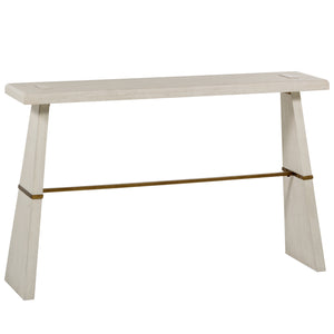 Havana Mindi Wood Rectangle Trestle Console Table - Antique White | Gabriella White - SCH-191241