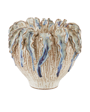 Tropical Crown Medium Vase - Ivory | Currey & Co - 1200-0963