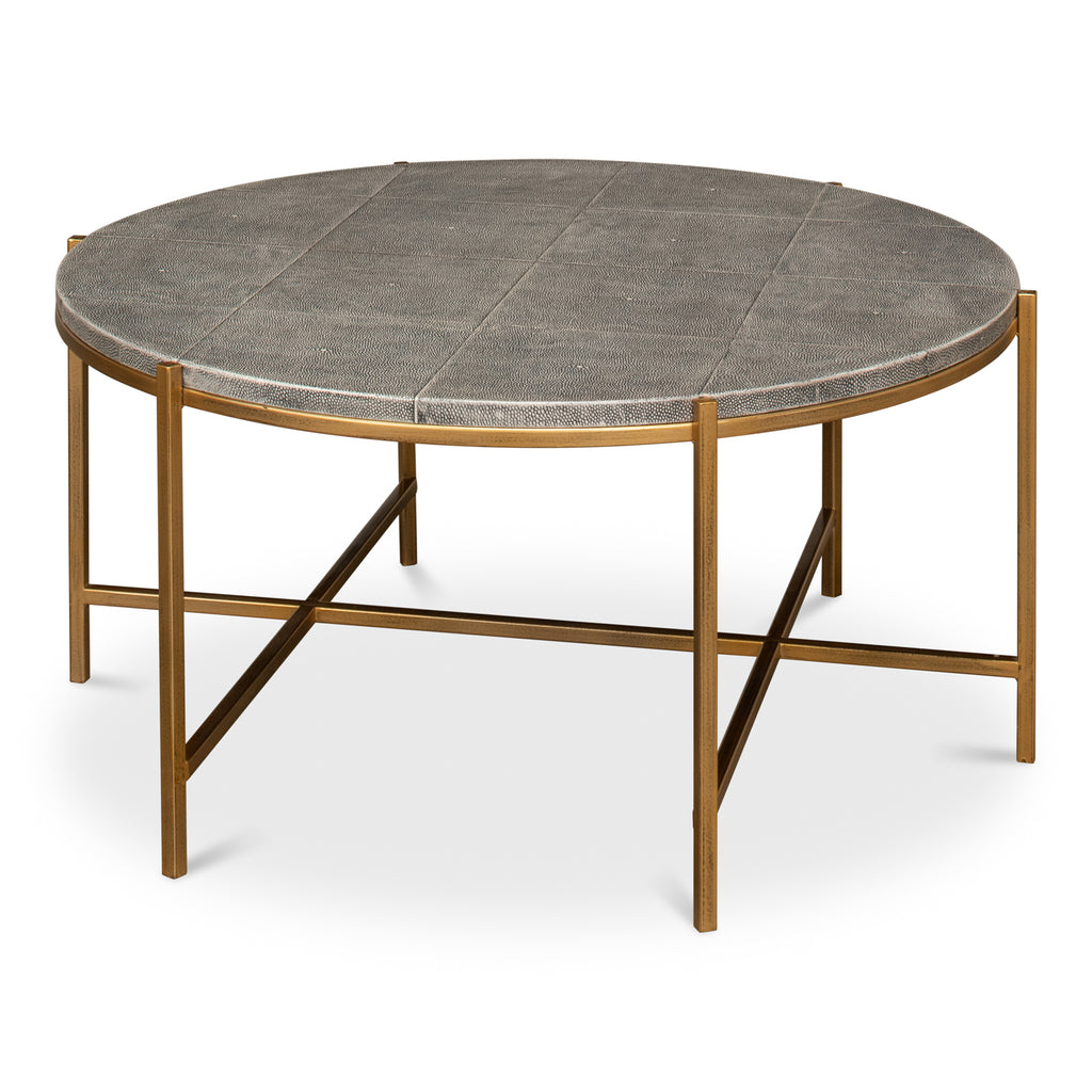 Grey Shagreen Coffee Table | Sarreid Ltd - 52634