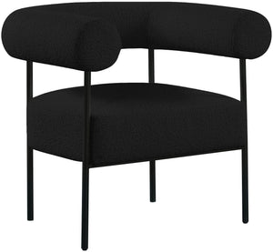 Blake Black Boucle Fabric Upholstered Accent Chair | Meridian Furniture - 527Black