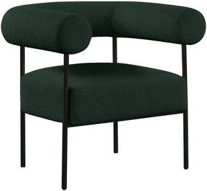 Blake Green Boucle Fabric Upholstered Accent Chair | Meridian Furniture - 527Green
