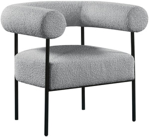 Blake Grey Boucle Fabric Upholstered Accent Chair | Meridian Furniture - 527Grey