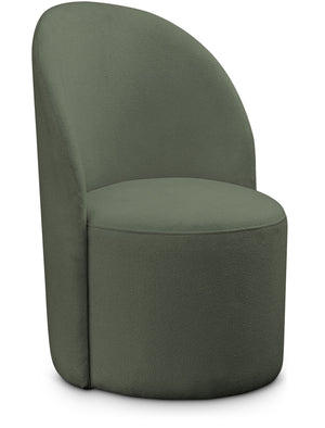Hautely Green Boucle Fabric Upholstered Accent / Dining Chair | Meridian Furniture - 528Green