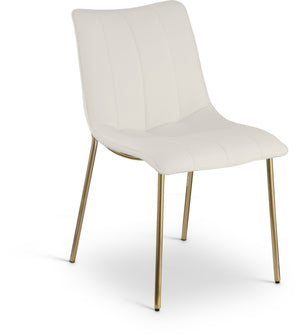 Isla Off-White Vegan Leather Upholstered Dining Chair (Set of 2) | Meridian Furniture - 529White-C