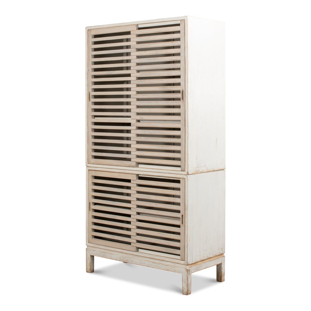 Groovy Doors Bookcase Whitewash | Sarreid Ltd - 53043