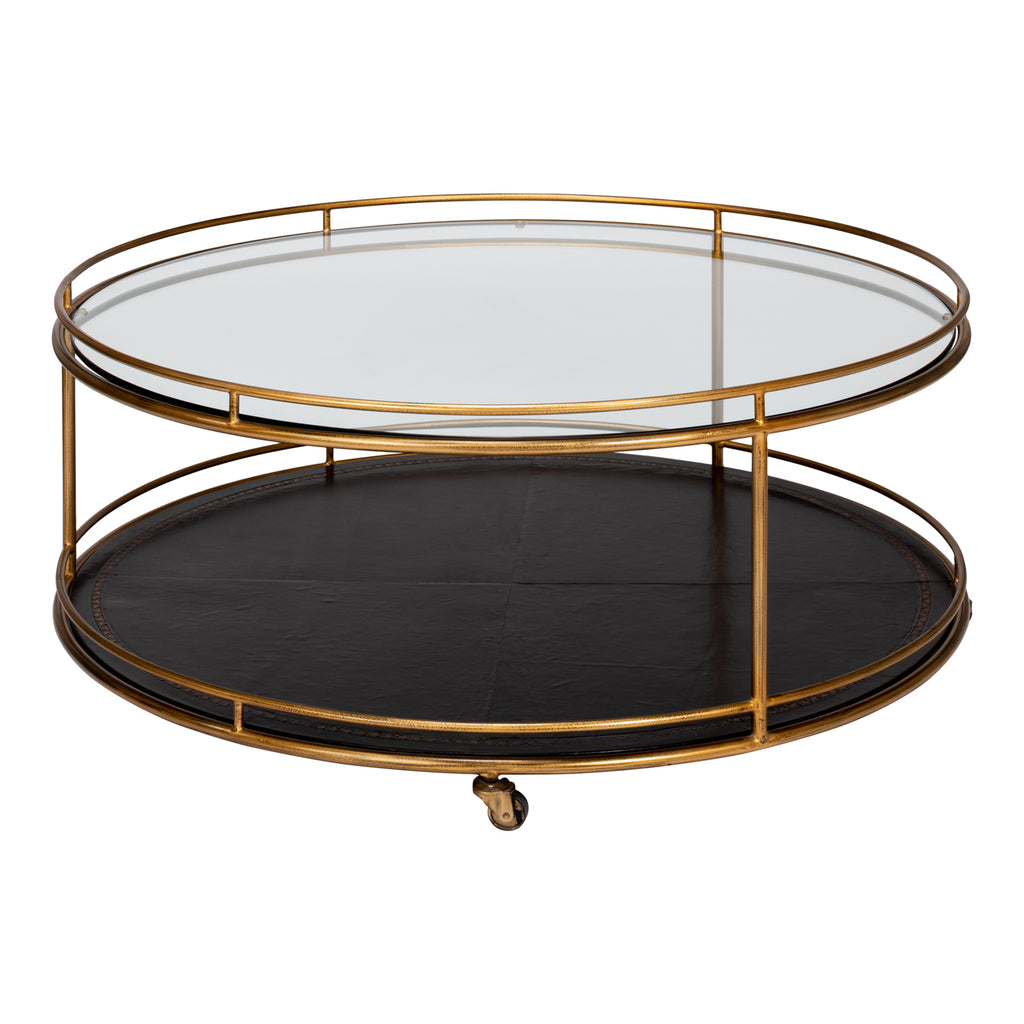 Trolley Round Cocktail Table | Sarreid Ltd - 53138