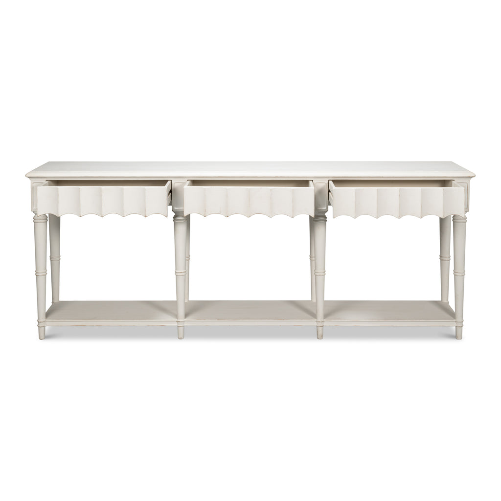 Chantal Console Table Antique White | Sarreid - 53270-3