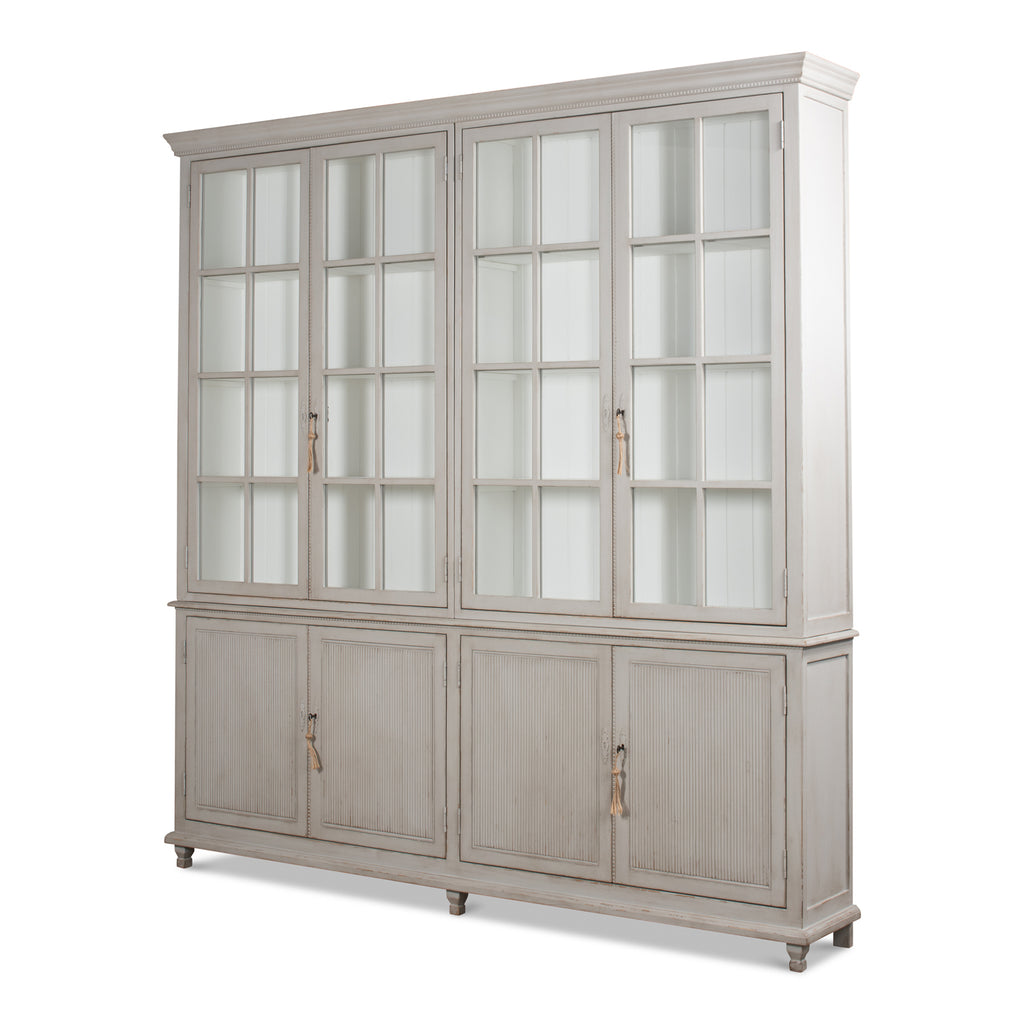 Harper Glass Front Bookcase | Sarreid Ltd - 53450