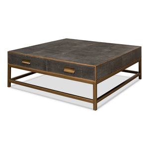 Gideon Shagreen Sq.Coffee Table Ant.Grey | Sarreid Ltd - 53552-1