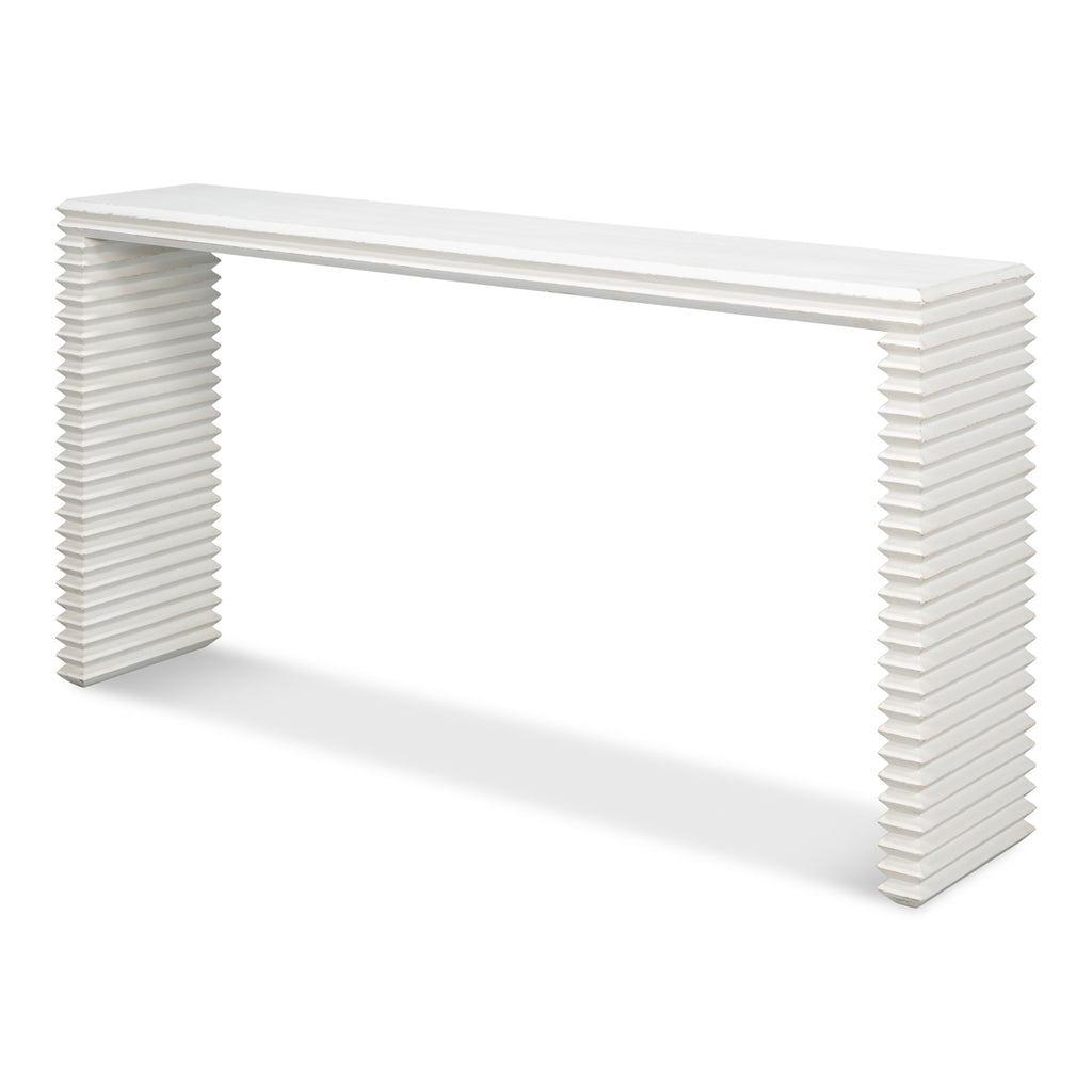 Stacked Console Table Antique White | Sarreid - 53860-3