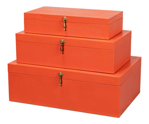 Cosmos Nesting Boxes, S/3 Orangeade | Sarreid - 54007-6