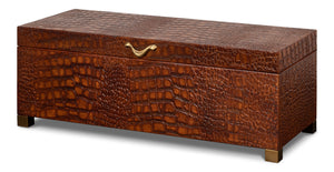 Lyle Leather Box, Tan Tessoro | Sarreid - 54012-4