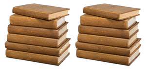Shagreen Books, Set Of 12, Tawny Brown | Sarreid - 54077-5