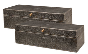 Gatsburg, Shagreen Box, Ant.Grey S/2 | Sarreid - 54078-1