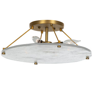Madison Metal Stained Gold Cast Glass Flush Mount | Gabriella White - SCH-170500