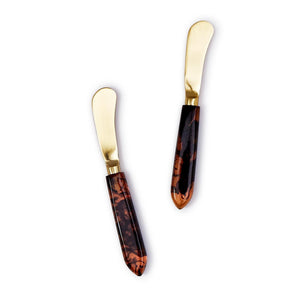 Set of 2 Tortoise Swirl Spreader on GC | Two's Company - 54674