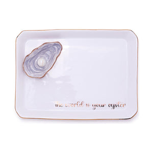 Oyster Icon Trinket Tray with Saying in Gift Box | Two's Company - 55197-02
